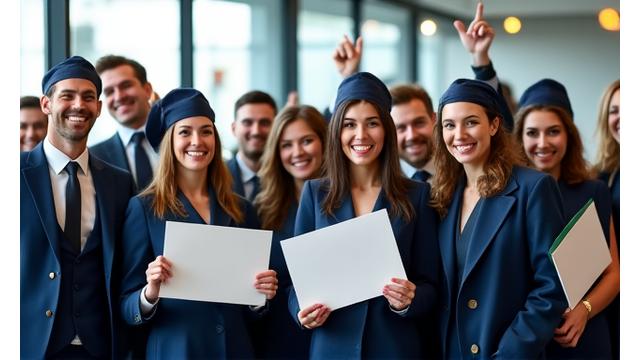 Празднование выпуска онлайн-курса Строка Бухгалтера, счастливые выпускники с дипломами