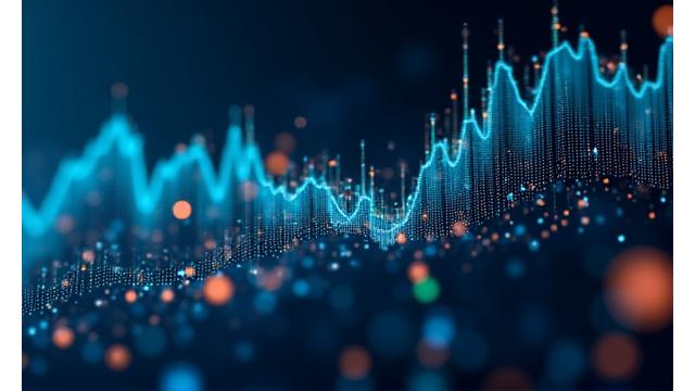 Динамичная иллюстрация цифровых данных и графиков, символизирующая будущее бухгалтерского образования