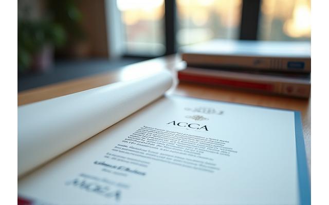Логотип ACCA на фоне профессиональных документов